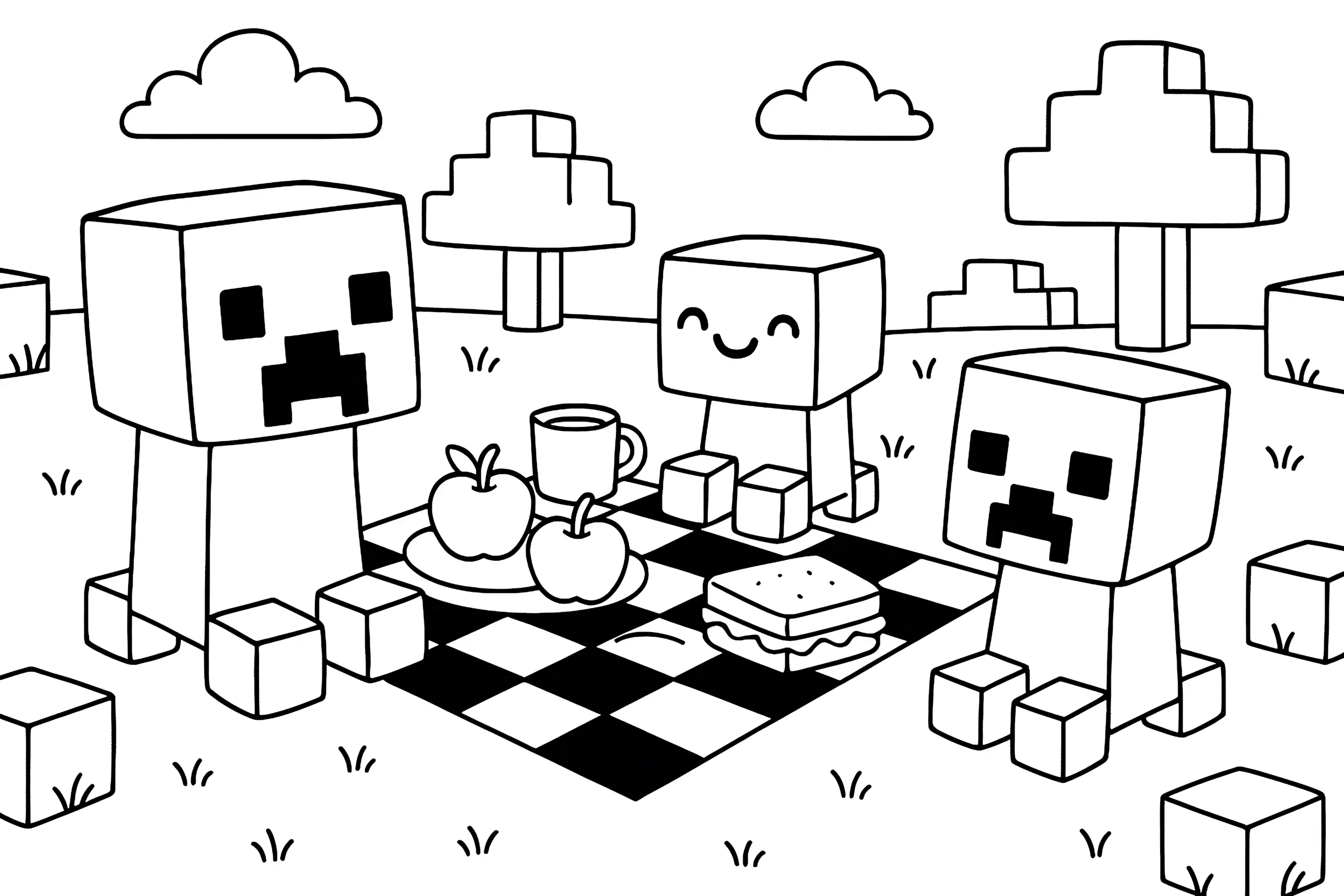 Minecraft  Creepers  Picnic